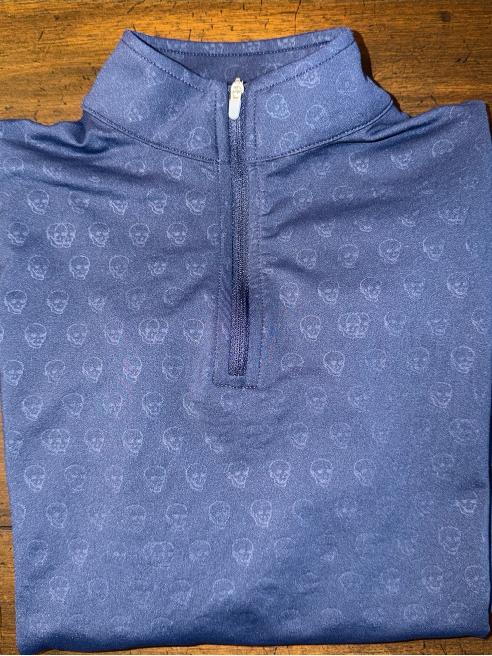 Peter Millar Boys 1/4 Zip Performance Pullover Skulls Print Size M 8-10 EUC